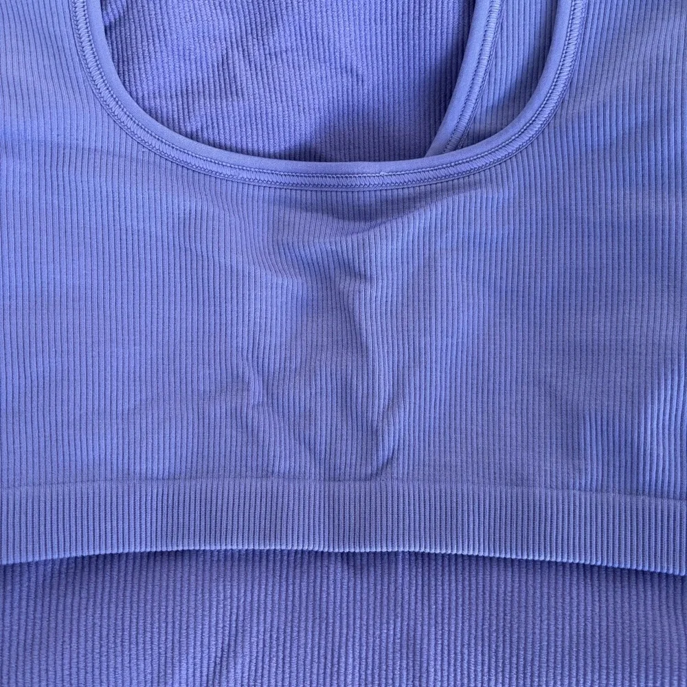 NWOT Athleta Aurora Ribbed Purple Adonis Blue Active Romper Bodysuit Shortie XS - Picture 8 of 10